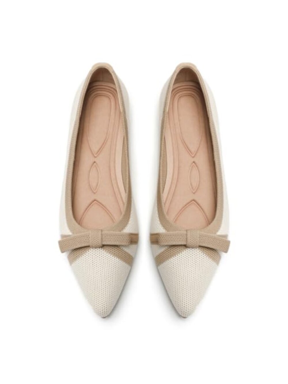 Women's Pointed Toe Knit Ballet Flats Comfortable Slip On Office Shoes